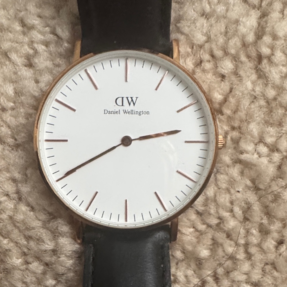 Daniel Wellington Gold and Black Leather Watch